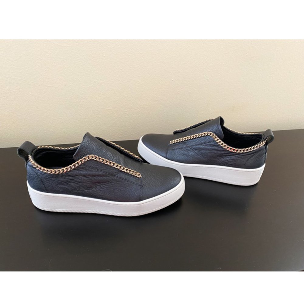 WOMEN YETI WEDGE LEATHER SLIP-ON SNEAKER SIZE 38 - Picture 4 of 8